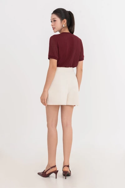 Áo thun dệt kim cổ tim