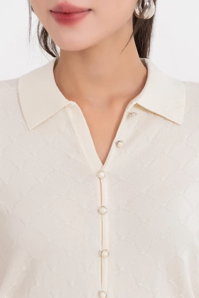 Áo Polo dệt kim Beige
