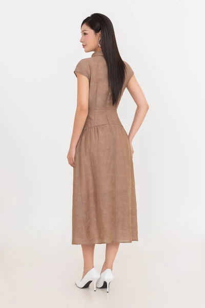 Đầm lụa Latte Elegance