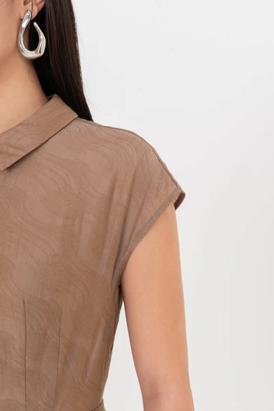 Đầm lụa Latte Elegance