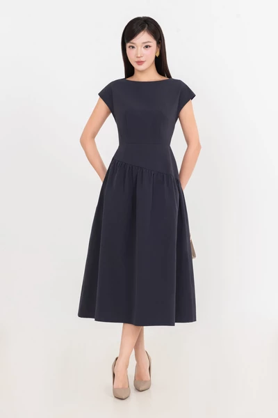 Đầm xòe tay hến Elysia