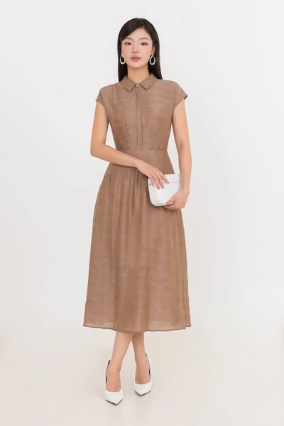 Đầm lụa Latte Elegance