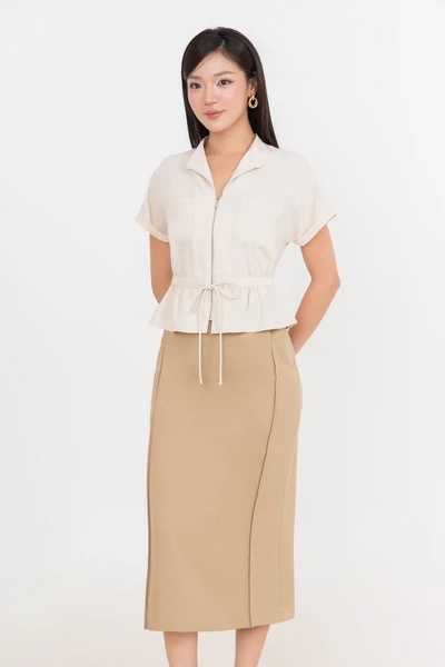 Áo công sở tay liền khóa kiểu