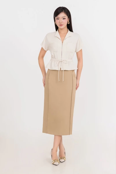 Áo công sở tay liền khóa kiểu