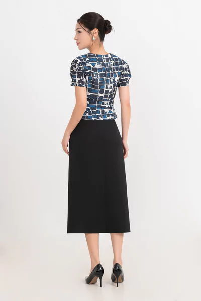 Áo công sở Navy Flora