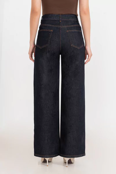 Quần Jeans suông xanh than
