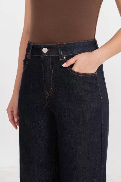 Quần Jeans suông xanh than