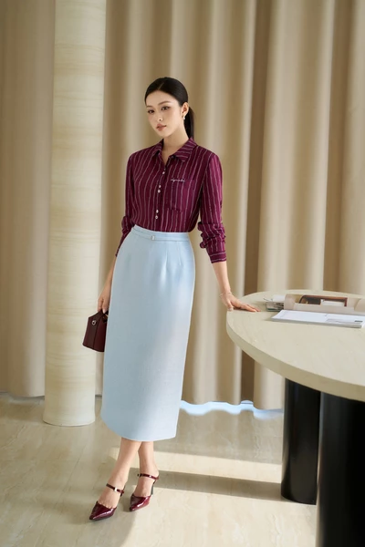 Chân váy bút chì Soft Tweed