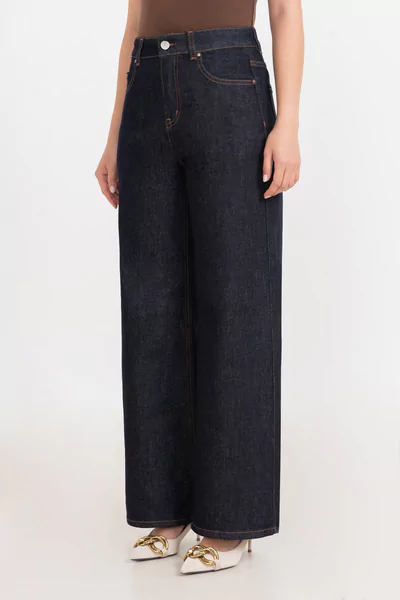Quần Jeans suông xanh than