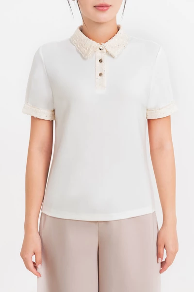 Áo Polo cổ mix cách điệu