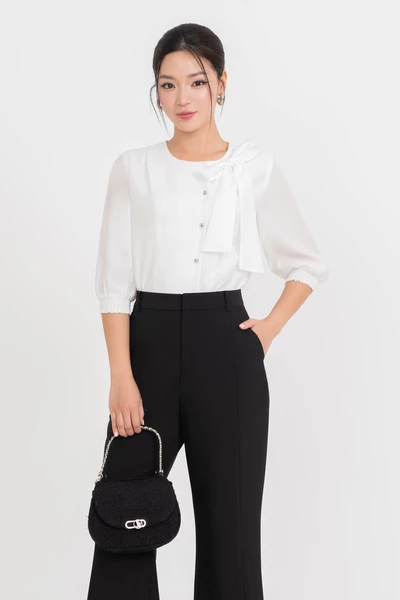 Áo sơ mi lụa tay lỡ