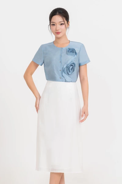 Áo sơ mi thanh hoa lụa