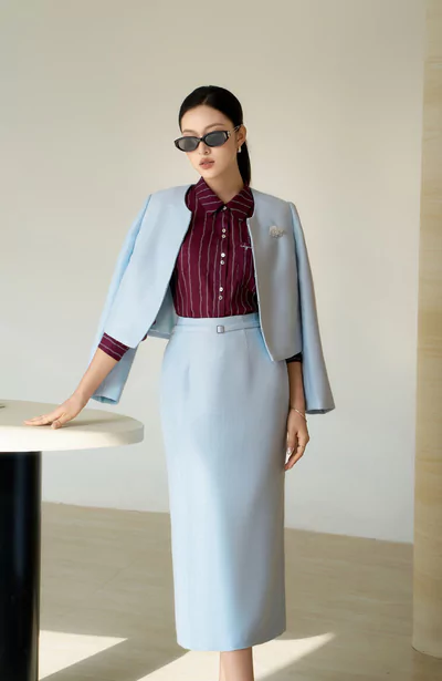 Chân váy bút chì Soft Tweed