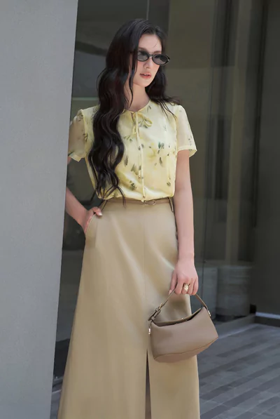 Áo lụa kiểu họa tiết