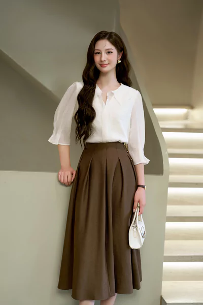 Chân váy xòe Tweed