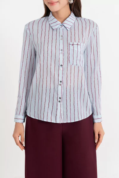 Áo sơ mi kẻ Burgundy