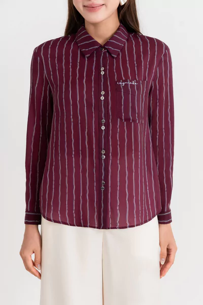 Áo sơ mi kẻ Burgundy