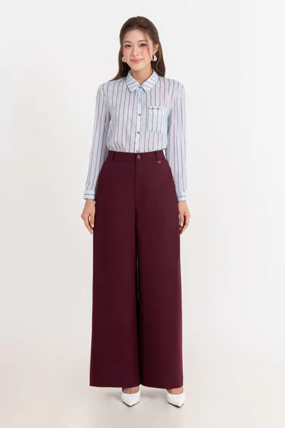 Áo sơ mi kẻ Burgundy