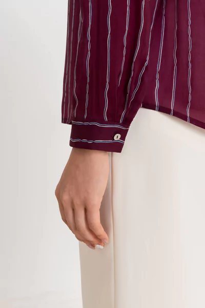 Áo sơ mi kẻ Burgundy