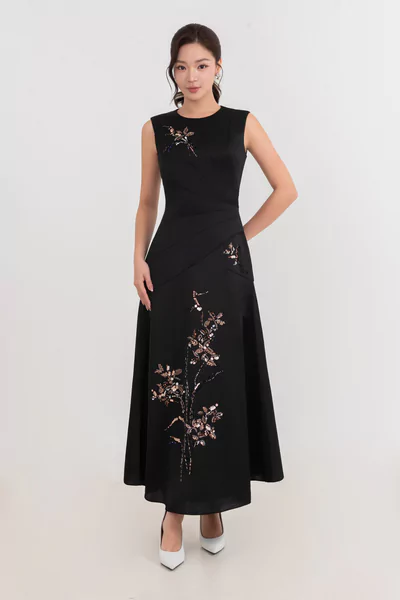 Đầm dạ hội Organza Sequin