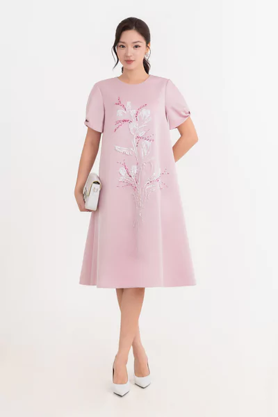 Đầm dạ hội hồng đỗ Sequin