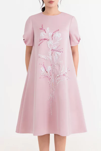 Đầm dạ hội hồng đỗ Sequin