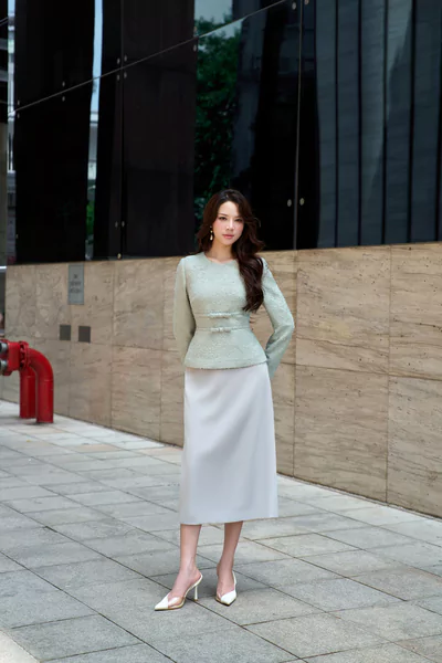Áo Tweed Blue Poise