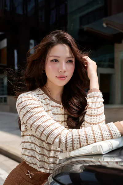 Áo len tay dài Parisian Stripe