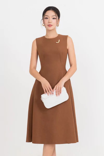 Đầm A xếp ly Rose Cobalt