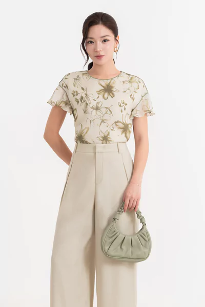 Áo công sở họa tiết Olive