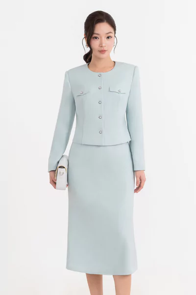 Áo khoác Tweed tay dài