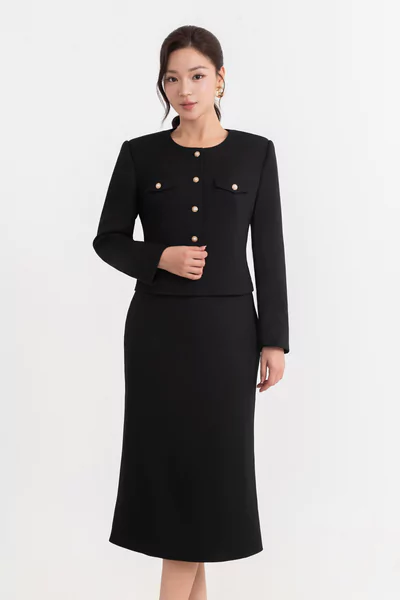 Áo khoác Tweed tay dài