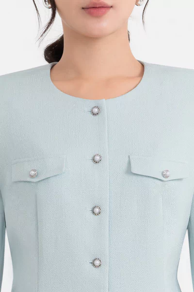 Áo khoác Tweed tay dài