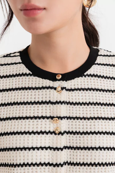 Áo len tay dài Parisian Stripe