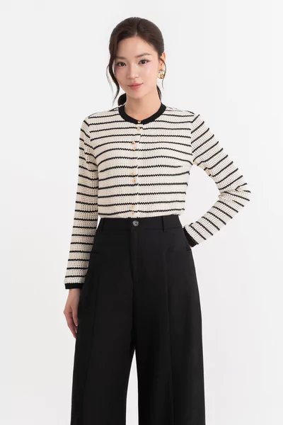Áo len tay dài Parisian Stripe