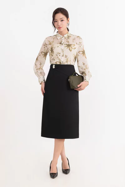 Chân váy A Tweed cách điệu