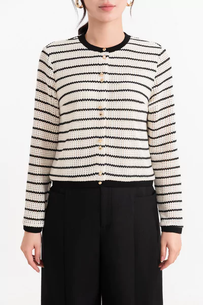 Áo len tay dài Parisian Stripe