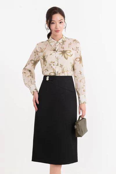 Chân váy A Tweed cách điệu
